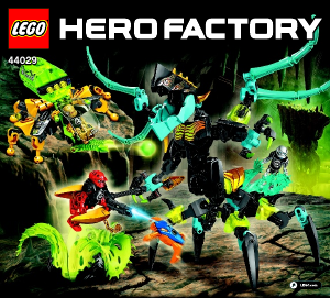 Manual Lego set 44029 Hero Factory Queen beast vs. Furno Evo and Stormer