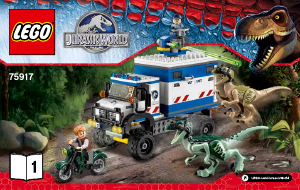Käyttöohje Lego set 75917 Jurassic World Raptorin riehunta