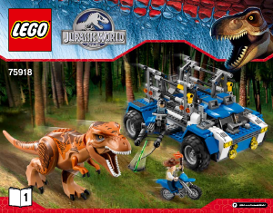 Käyttöohje Lego set 75918 Jurassic World Tyrannosaurus rexin jäljittäjä