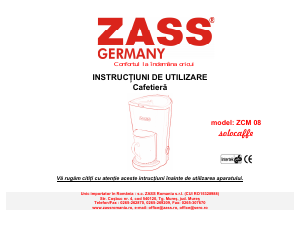 Manual Zass ZCM 08 Solocaffe Cafetieră