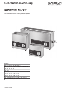 Bedienungsanleitung Bandelin RK 106 Sonorex Ultraschallreiniger