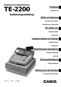 Bedienungsanleitung Casio TE-2200 Registrierkasse