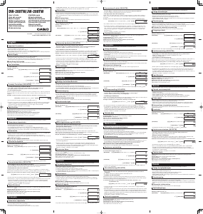 Mode d’emploi Casio DW-200TW Calculatrice