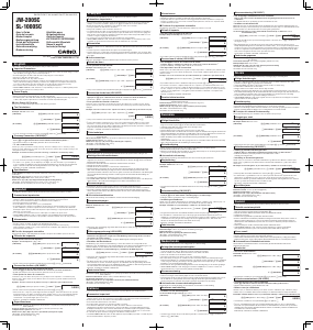 Manuale Casio SL-1000SC Calcolatrice