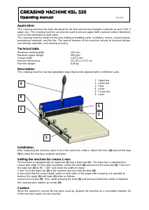 Manual de uso Cyklos KSL 320 Plegadora