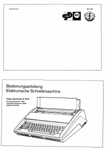 Bedienungsanleitung Erika S 3015 Schreibmaschine