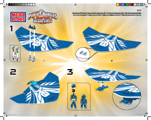 Manual de uso Mega Bloks set 5619 Power Rangers Ranger azul deslizador aéreo