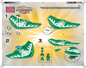 Manual de uso Mega Bloks set 5620 Power Rangers Ranger verde deslizador aéreo