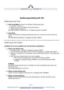 Bedienungsanleitung Hartmann HS 470 Safe