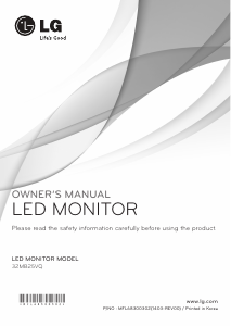 Manual LG 32MB25VQ-B LED Monitor