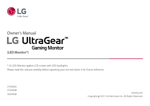 Handleiding LG 27GP83B-B UltraGear LED monitor