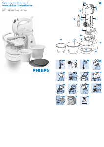 Manual Philips HR1566 Misturador da mão