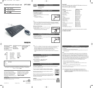 Manual de uso Philips SPT1000BC Teclado