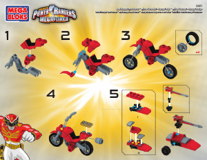 Manuale Mega Bloks set 5821 Power Rangers Red ranger hero racer