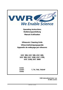 Manual VWR USC 500 Ultrasonic Cleaner
