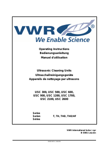 Mode d’emploi VWR USC 1200 Nettoyeur à ultrason