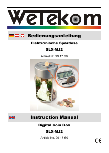 Manual Wetekom SLX-MJ2 Coin Counter