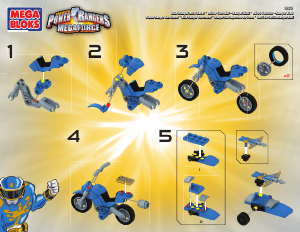 Manual de uso Mega Bloks set 5825 Power Rangers Auto de carreras hero ranger azul