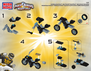 Handleiding Mega Bloks set 5828 Power Rangers Zwarte ranger hero racer