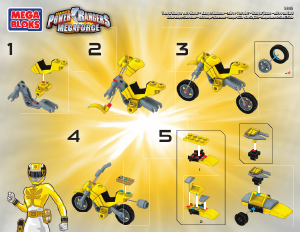 Manual de uso Mega Bloks set 5845 Power Rangers Ranger amarillo – héroe corredor