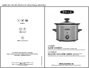 Manual de uso Bella 14880 Slow cooker