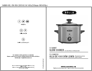 Manual de uso Bella 14881 Slow cooker