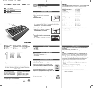 Manual Philips SPK1000SC Keyboard