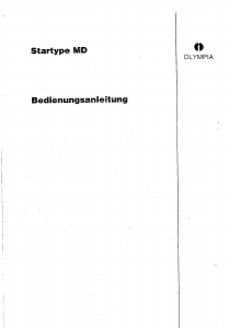 Bedienungsanleitung Olympia Startype MD Schreibmaschine