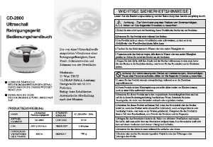 Bedienungsanleitung Magnasonic CD-2800 Ultraschallreiniger