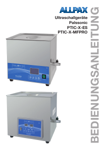 Bedienungsanleitung Allpax PTIC-X-MFPRO Ultraschallreiniger