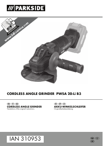 Manual Parkside IAN 310953 Angle Grinder