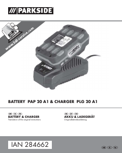 Manual Parkside IAN 284662 Battery Charger