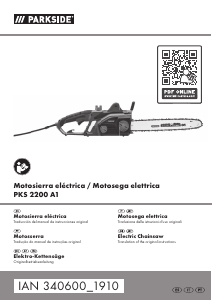 Manuale Parkside IAN 340600 Motosega