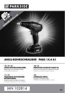 Mode d’emploi Parkside IAN 102814 Perceuse visseuse