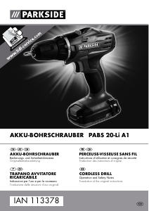 Manuale Parkside IAN 113378 Trapano avvitatore