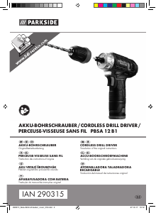 Handleiding Parkside IAN 290315 Schroef-boormachine