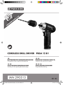Brugsanvisning Parkside IAN 290315 Bore-skruemaskine