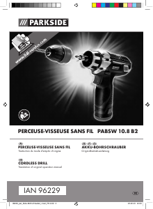 Mode d’emploi Parkside IAN 96229 Perceuse visseuse