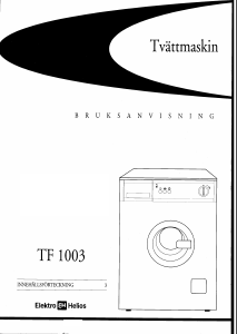 Bruksanvisning ElektroHelios TF1003 Tvättmaskin