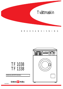 Bruksanvisning ElektroHelios TF1038 Tvättmaskin