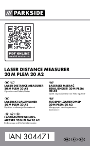 Priručnik Parkside IAN 304471 Laserski daljinomjer