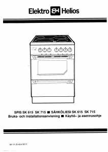 Bruksanvisning ElektroHelios SK715 Spis