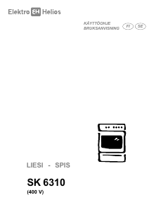 Käyttöohje ElektroHelios SK6310 Liesi