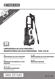 Manual Parkside IAN 311145 Máquina de limpeza a alta pressão