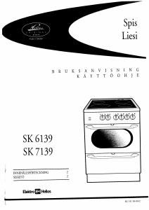 Bruksanvisning ElektroHelios SK7139 Spis