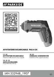 Manuale Parkside IAN 332948 Avvitatore