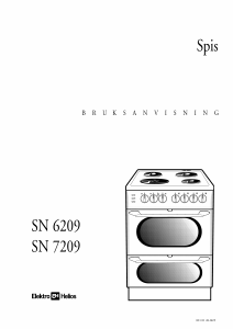 Bruksanvisning ElektroHelios SN6209 Spis