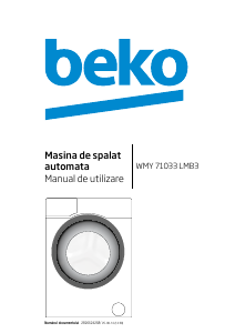 Manual BEKO WMY 71033 LMB3 Mașină de spălat