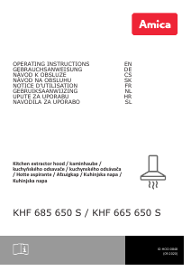 Manual Amica KHF 685 650 S Cooker Hood