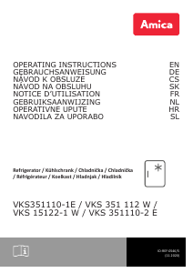 Handleiding Amica VKS 351 110-2 E Koelkast